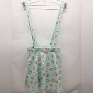 Hot Topic Pusheen X Hello Kitty Kawaii Small Mint Green Suspender Skirt Sanrio